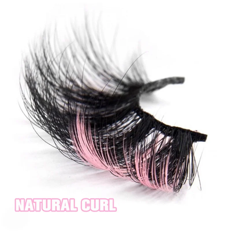 DINGSEN 10 Paar MIX Farbige DD-Curl-Wimpern für Make-up, Kunstnerz-Wimpern, Vollstreifen-Wimpern, Rot, Blau, Grün – Detail 7