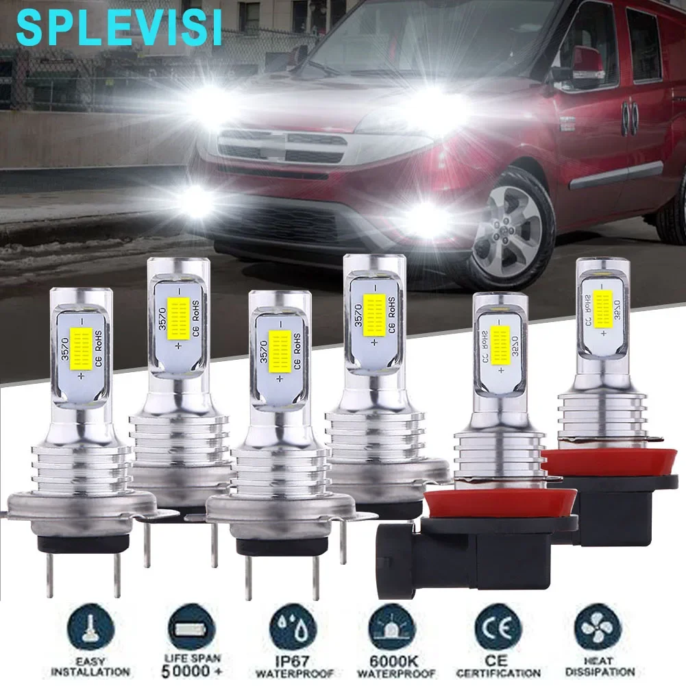 

LED Headlight Fog Light Hi Low Beam Bulb HID White For Ram ProMaster 1500 2500 3500 2014-2018 2014 2015 2016 2017 2018