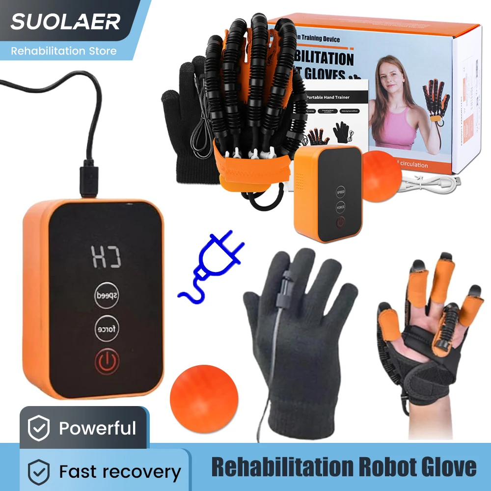 

Portable Stroke Hand Therapy Equipment Rehabilitation Robot Glove for Stroke Hand Hemiplegia Fingers Strength Training Device