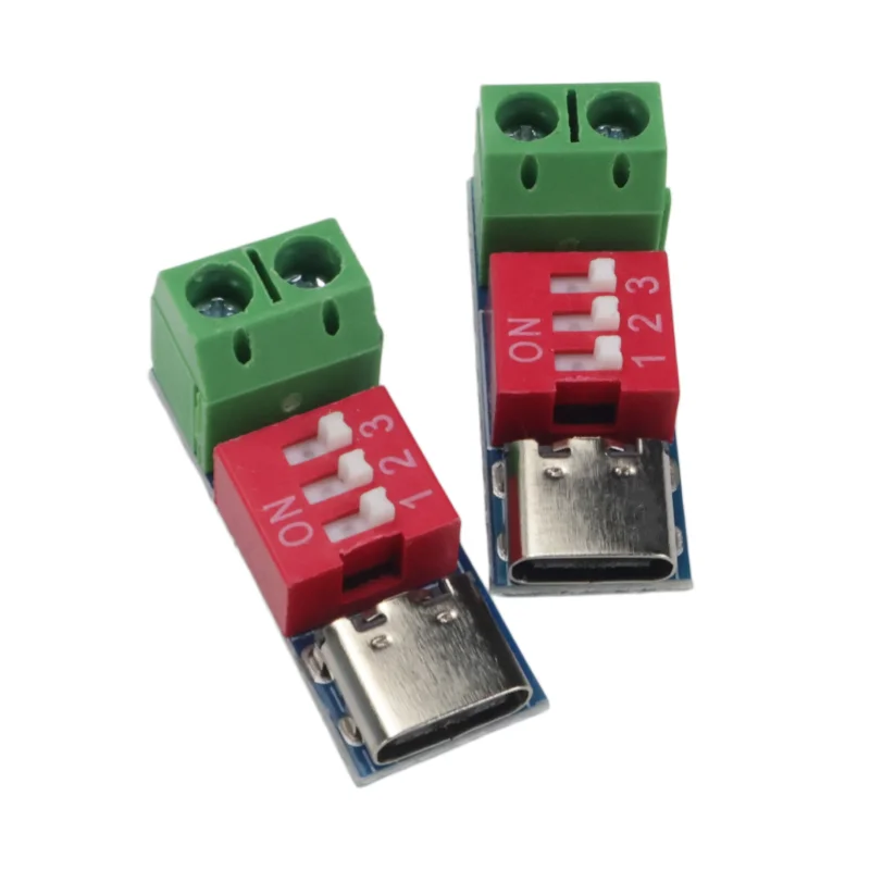 Type-C PD QC Trigger Decoy Module 5V~20V 100W Adjustable Voltage Dial Fast Charging USB-C PD3.0 QC3.0 Tester DIY Power Supply