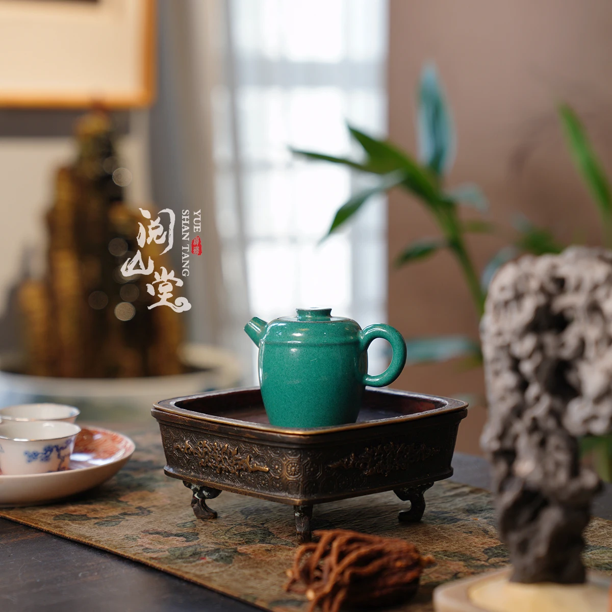 Yushantang | Pin Ston Grn Glazd Lat Qing Dynasty Wao Styl With Whl Bad Purpl Clay Antiqu Old Pot Collction