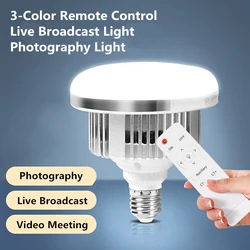 85W LED Photographic Lighting Bulbs E27 Base Lamp With Remote Control Dimmable Daylight Bulb For Photo Studio Softbox