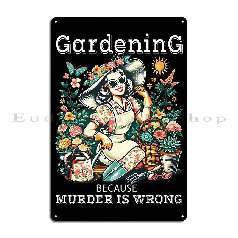 أنا فقط أحب البستنة علامة معدنية نادي طباعة نادي المرآب الديكور سينما تين تسجيل ملصق