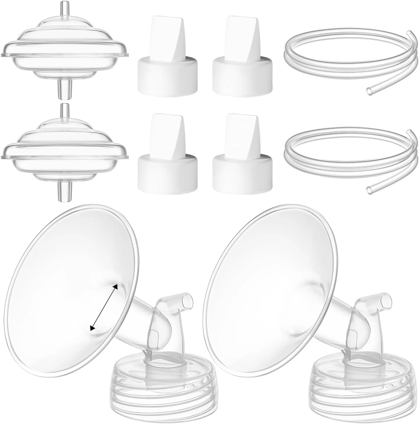 Breast Pump Accessories Kit Compatible with Spectra S1/S2/Motif Luna, Includes Valves, Tubing & Backflow Protectors