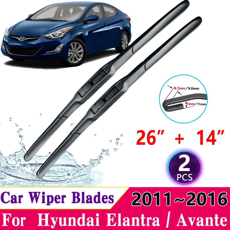 

for Hyundai Elantra 2012 Car Accessories MD UD Avante 2009~2014 Car Front Windshield Wipers Blade Windscreen Cutter Accessories