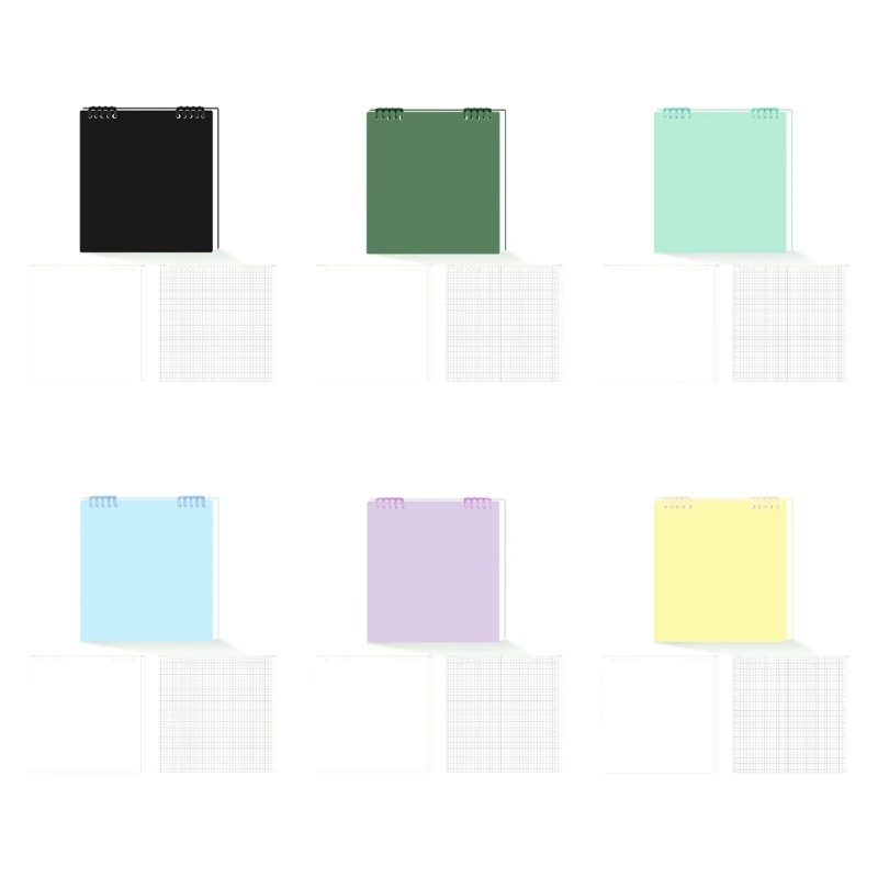 Binder Notebook Refillable 10 Hole Pre-Punched Binder Journal Notebook 120 Pages Gridded for Noting Planning Journaling