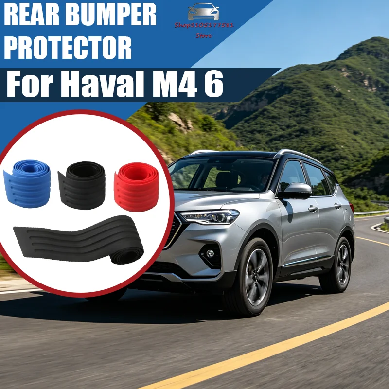 For Haval M4 6 Custom Car Trunk Door Sill Plate Protector Anti-Scratch Rear Bumper Guard Rubber Mouldings Pad Trim