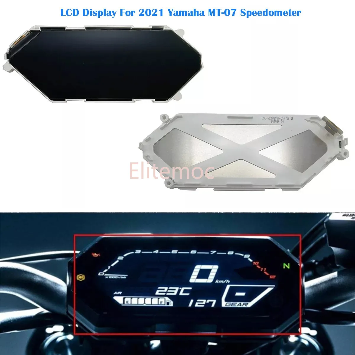 

For Yamaha MT-07 and Tracer Instrument Cluster Speedometer Display 2021-2023 Screen Replacement