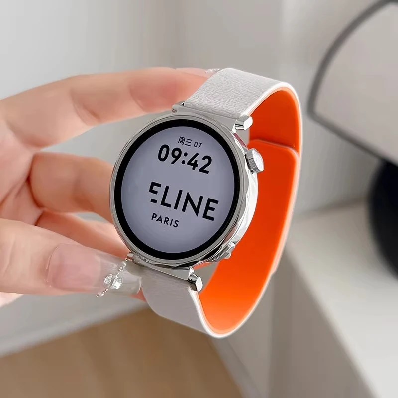 화웨이 워치 GT5, GT4, GT4 프로 41mm용 18mm 시계줄, 레저용 실리콘 마그네틱 팔찌, 화웨이 워치 GT5 프로 42mm 밴드용