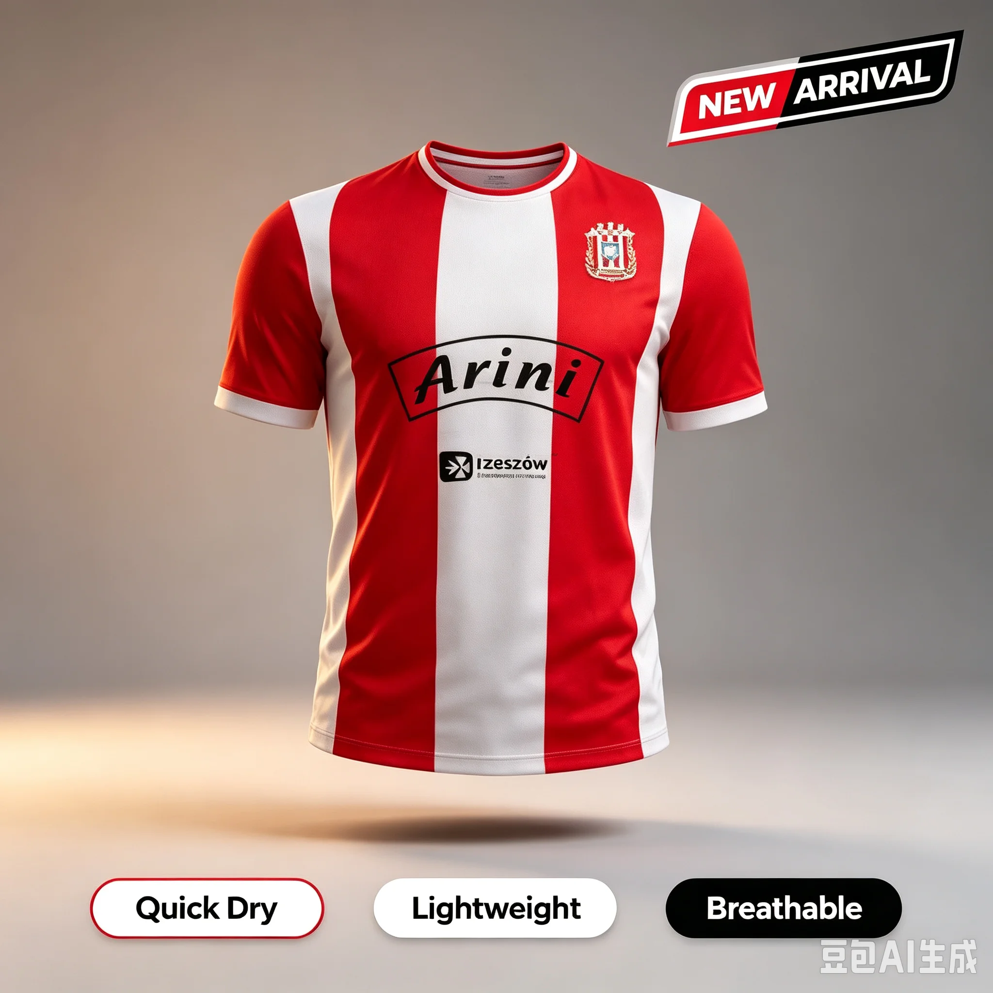 2026 Short Sleeved Football 3D Print T-Shirt Polish League Fan Version Breathable Quick Drying Sports T-Shirt Parent Child