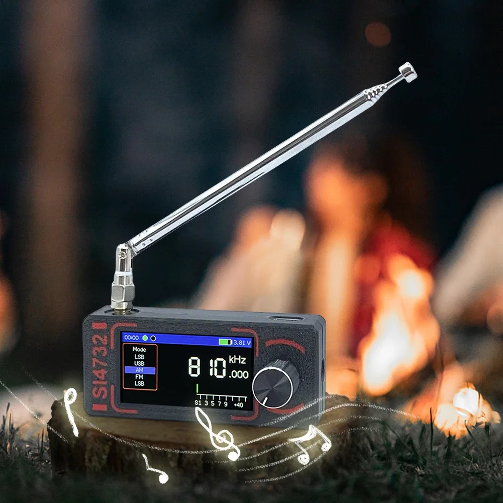 SI4732 64-108mhz Radio Portabel LSB USB AM FM Radio Mini Saku Layar IPS 1.9 inci HF SW MW VHF Semua Band Penerima Radio DSP