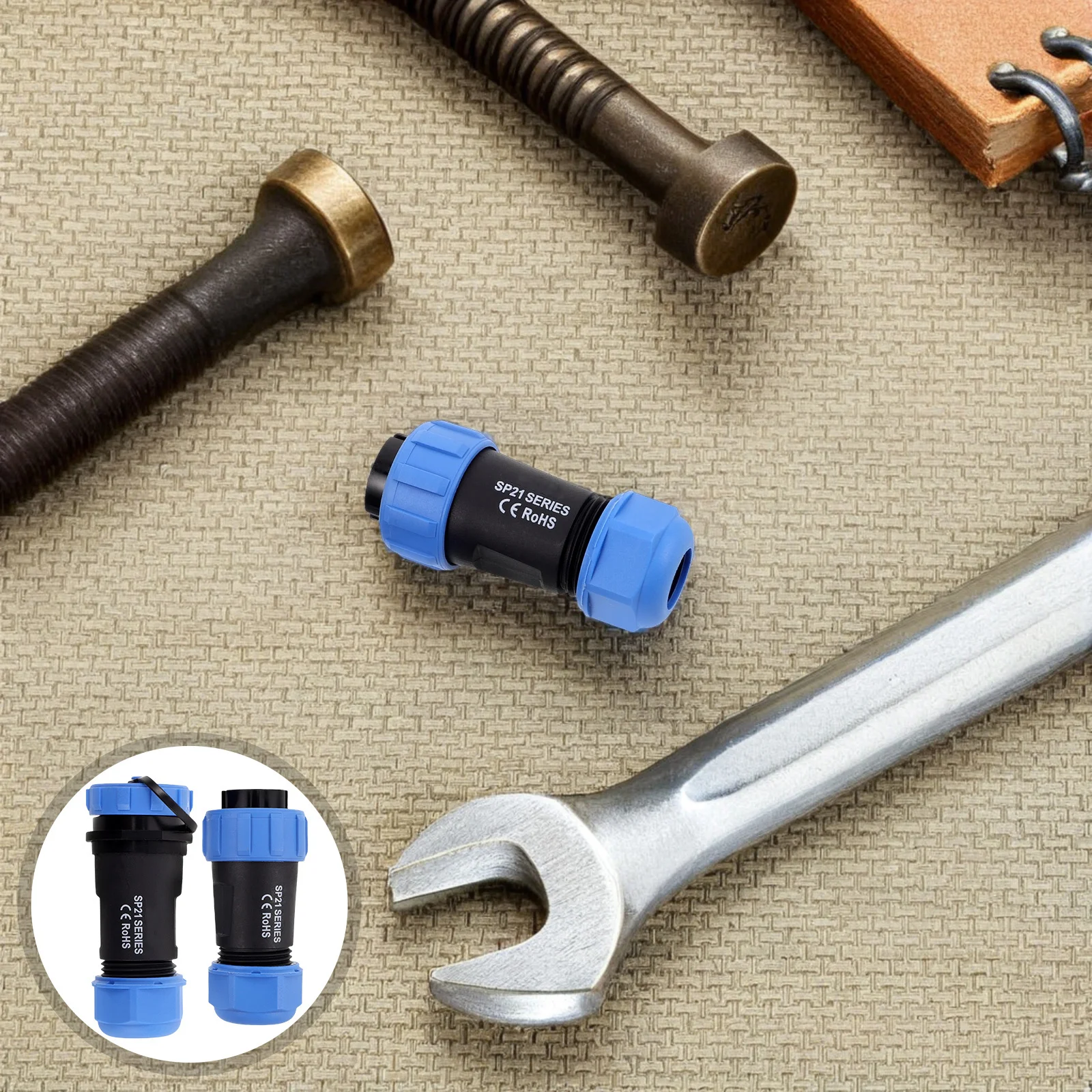 

2Pcs Circular Aviation Plug Socket Wire Connector 3 Pin Industrial Electrical Connector for Outdoor Machinery Communication