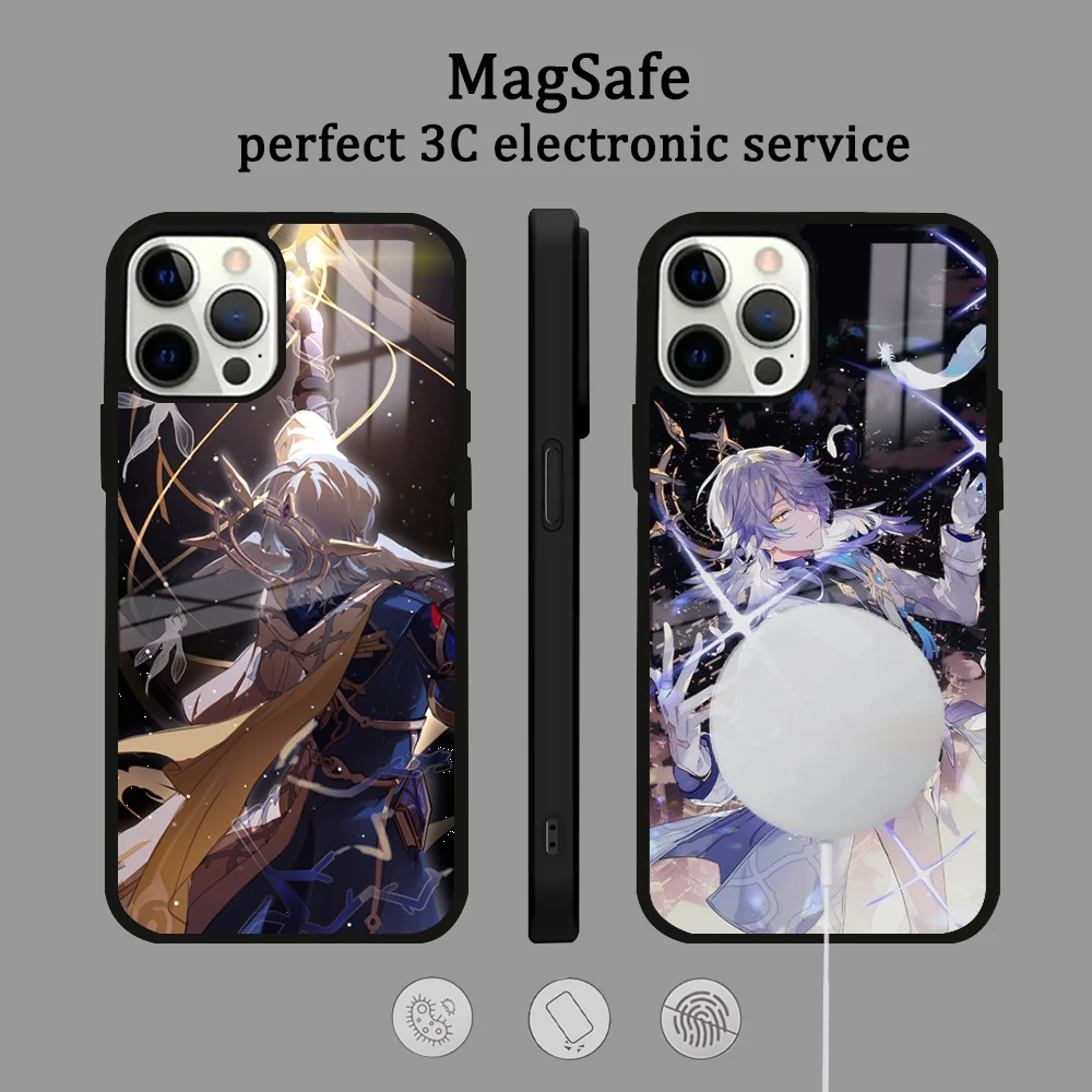 Honkai Star Sunday Phone Case For IPhone 16 15 14 13 12 11 Pro Max Plus Mini Magsafe Mirror Wireless Magnetic Cover