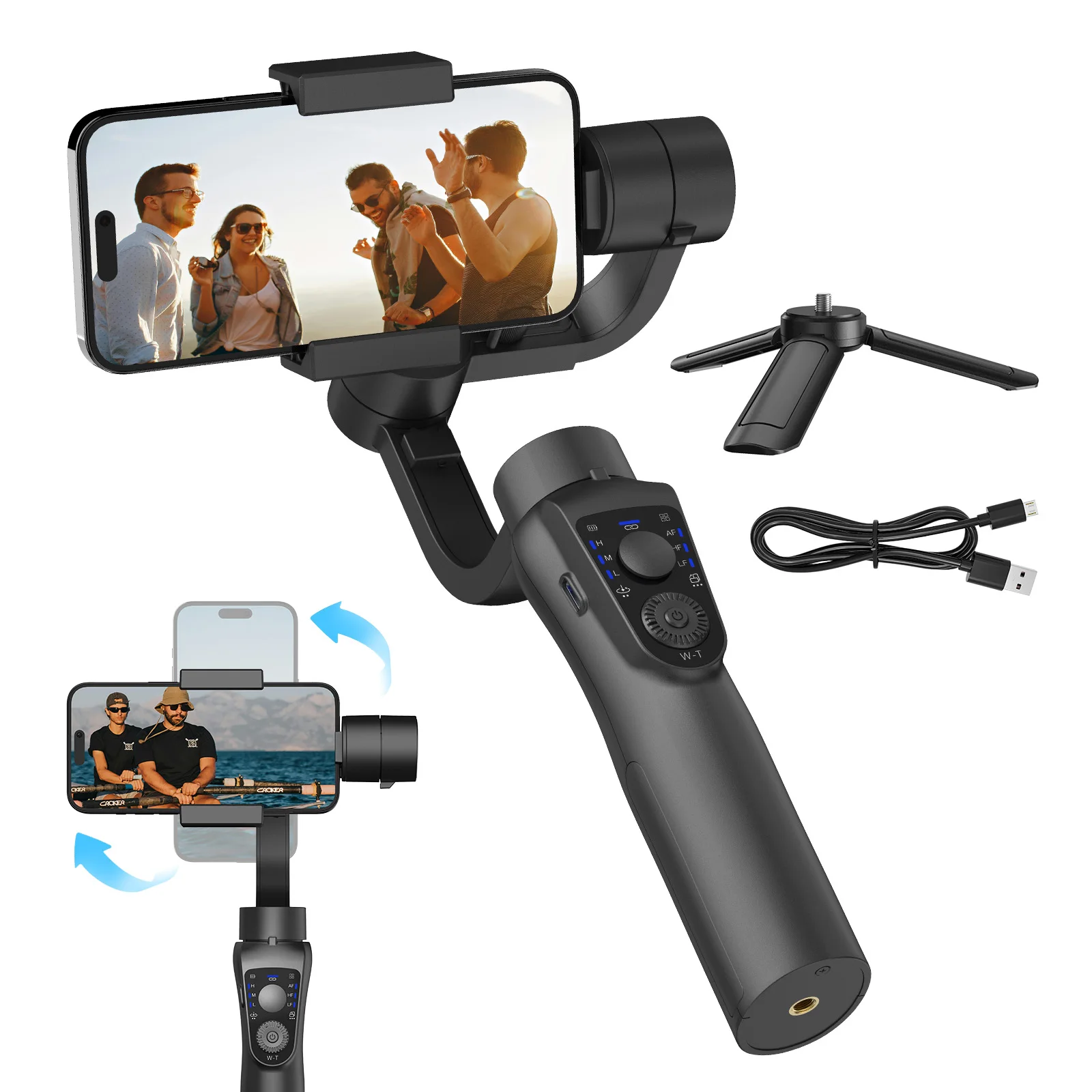 

OEM Professional 3-Axis Intelligent Gimbal Handheld Selfie Stick Stabilizer F6 Smartphone APP Control Active Track With Tripod