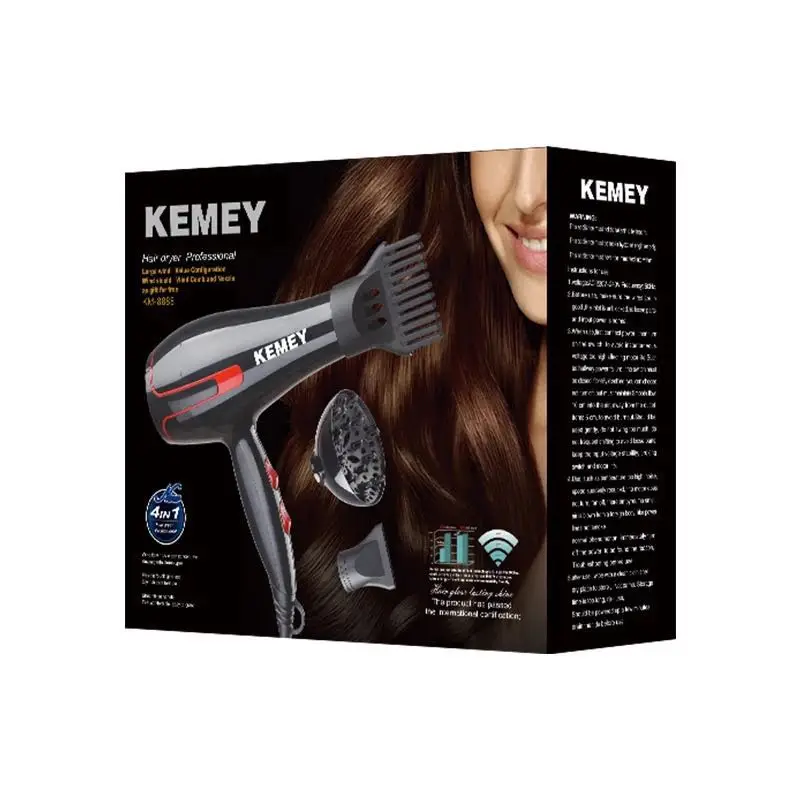 kemei hair dryer KM-8888 high quality EU plug 220 voltage big power hair dryer professional hair dryer