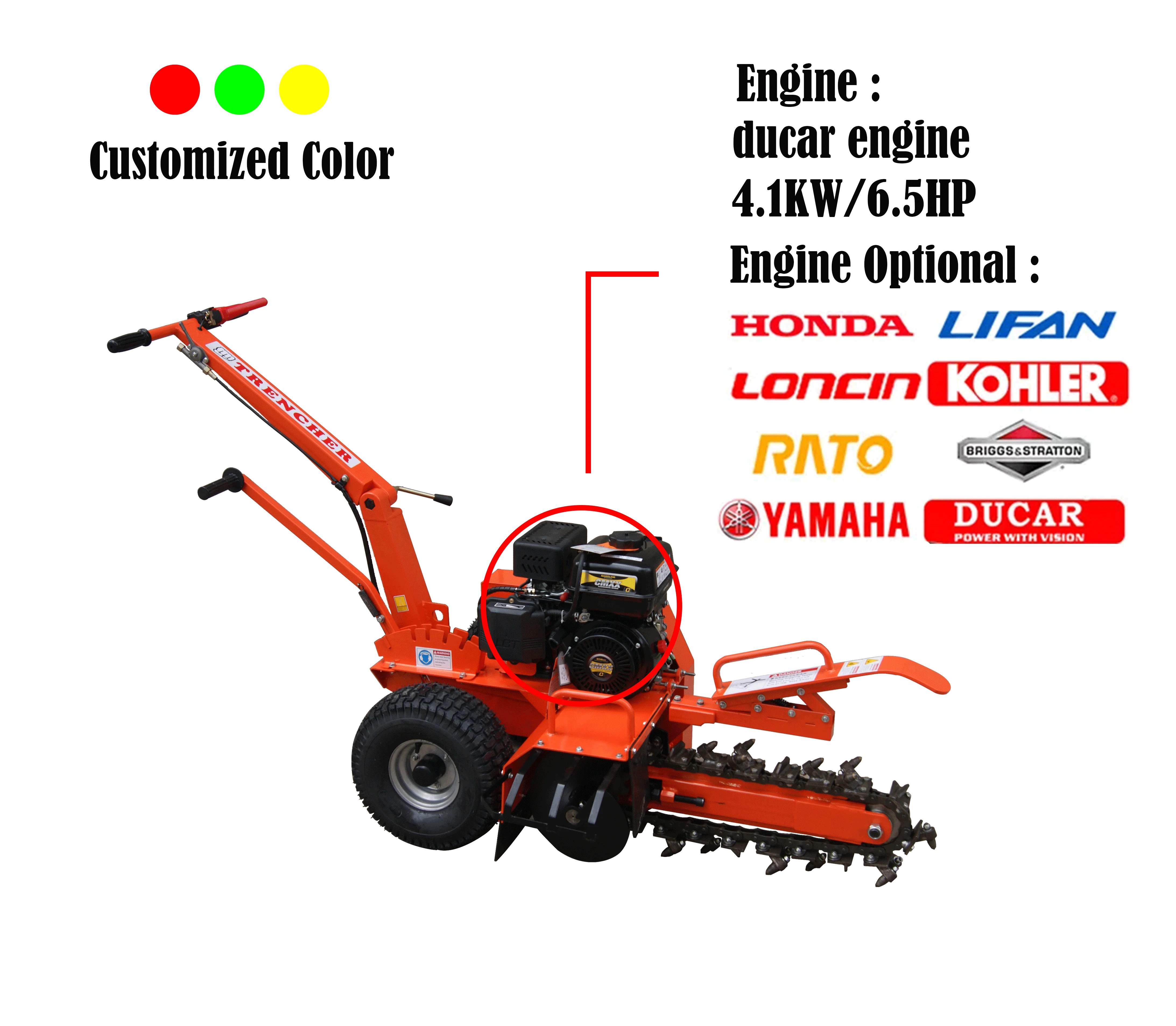 TUV CE Certificate Professional Mini Trencher with Chain 7HP High Efficient Saw Trencher