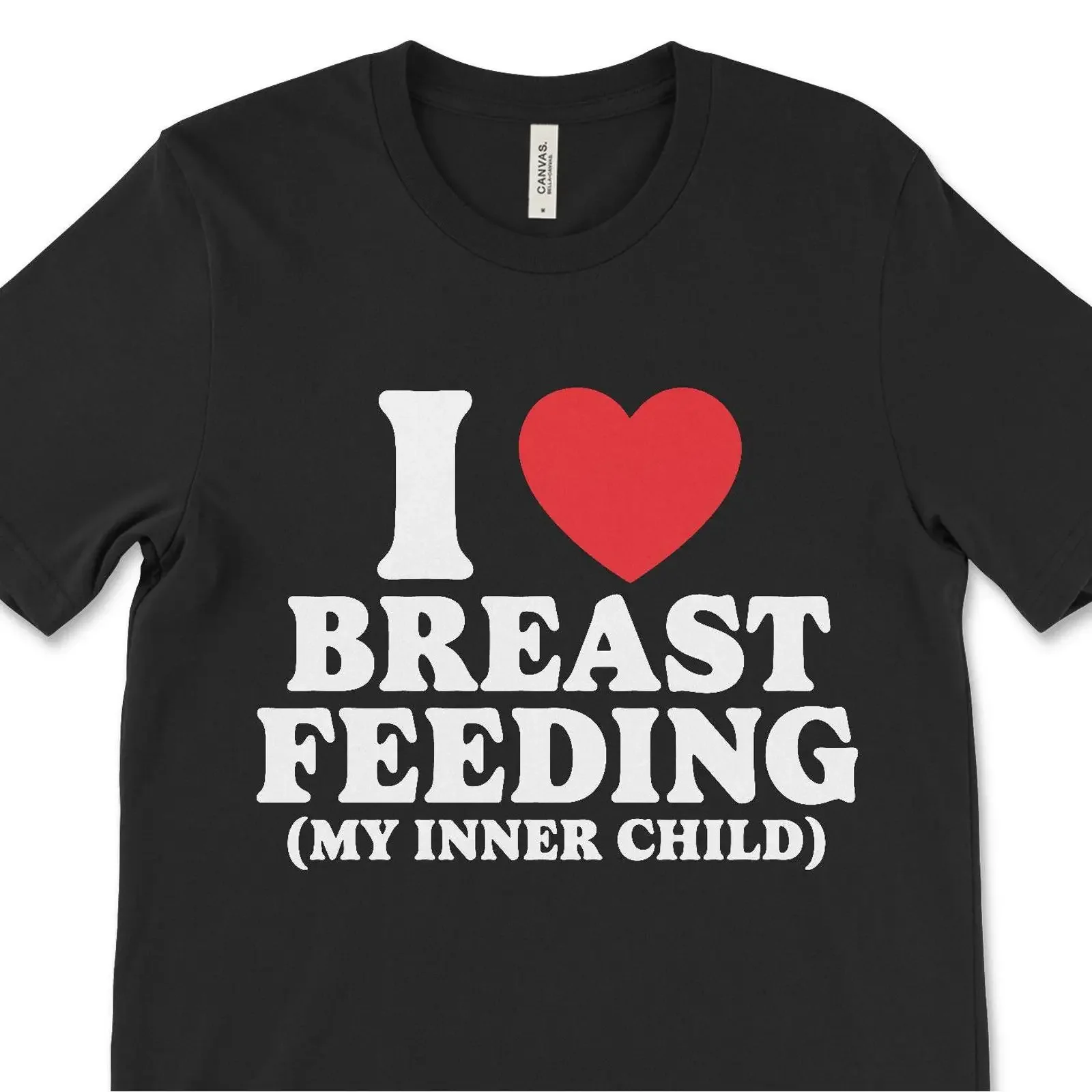 I Love Breast Feeding My Inner Child Funny Meme T Shirt Satire Humor Dank Y2K Style Mom vintage Washed homme Unisex Slightly