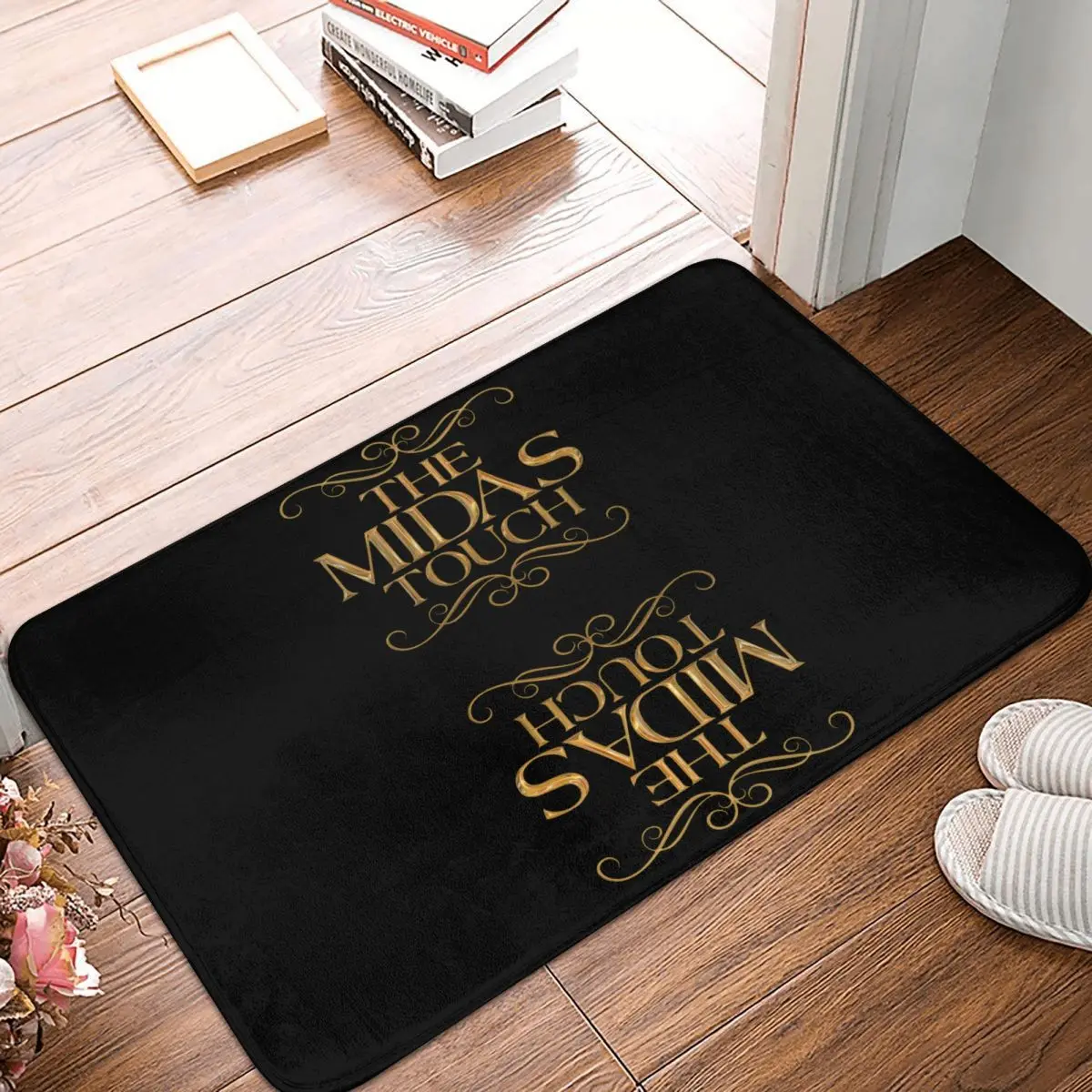 The Midas Touch Text In Gold Myth Doormat Anti-Slip Entrance Kitchen Bathroom Floor Door Mat Living Room Rug Carpet Footpad