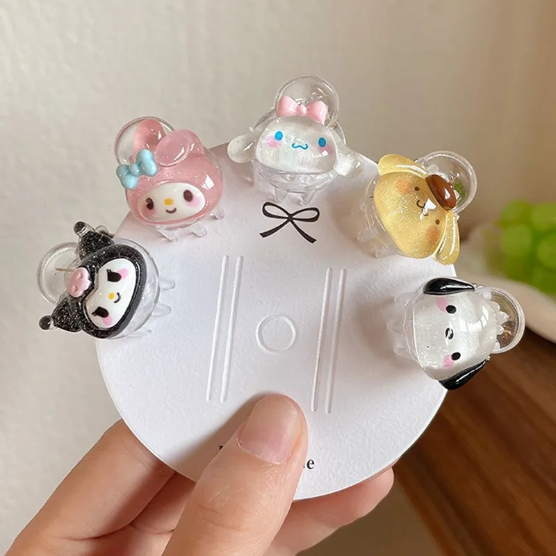 Sanrio Cartoon Hairpin Anime Action Figures Hello Kitty My Melody Pochacco Kuromi Cinnamoroll Kawaii Hair Decoration