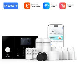 PG108 Smart Home 2G+WiFi Anti-theft Alarm System with Motion Detector Door&Window Sensor, Siren ,Camera, Support Alexa and Tuya