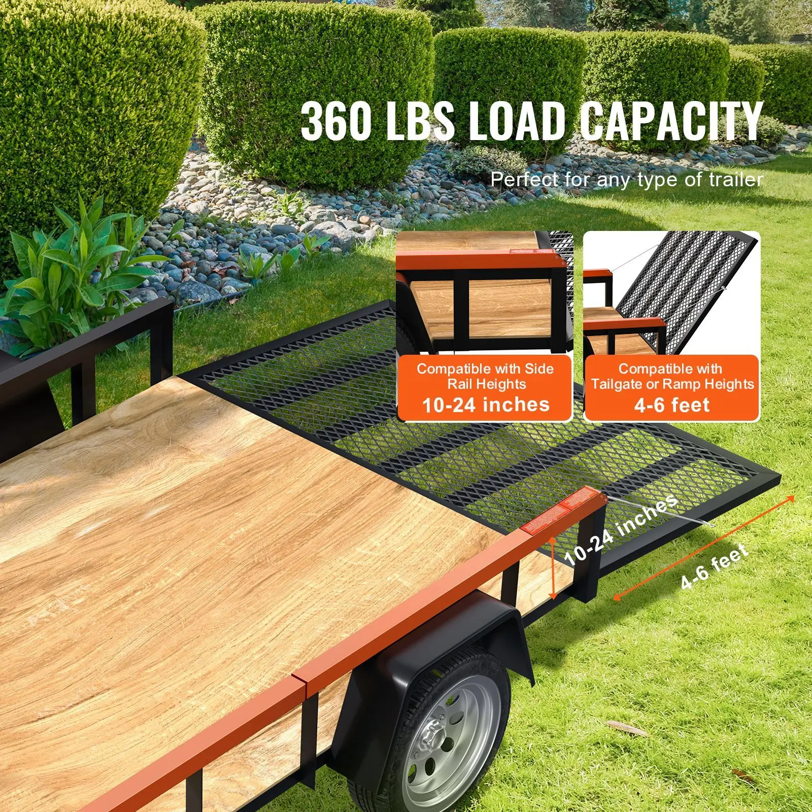 TrailTailgate er Lift Assist, Max 180 lbs Load Capacity, Compatible with Open Utility Trailer Tailgate and Ramp, 10 to 24 Inches