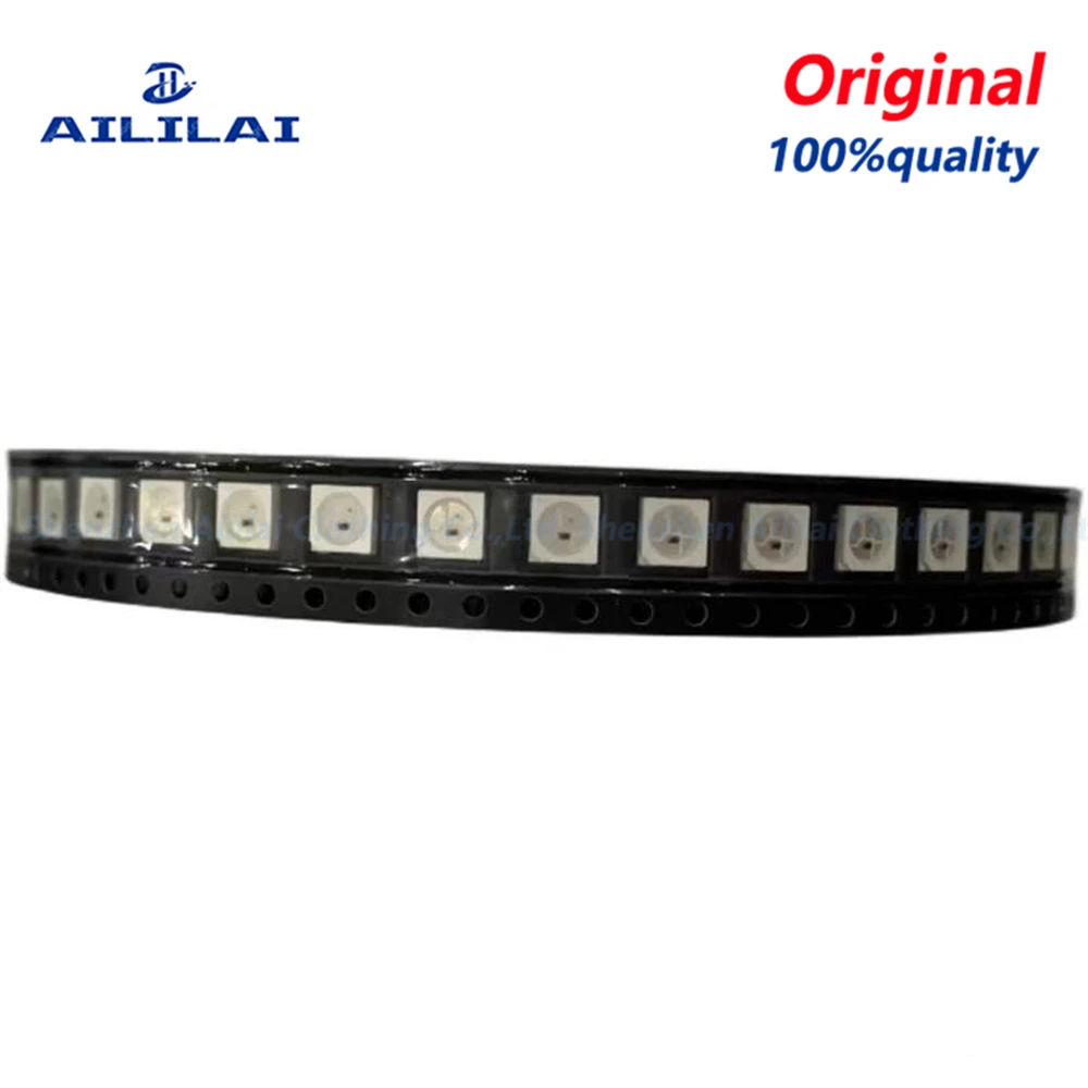 10PCS WS2812B WS2812 4Pin RGB Led Chip 5050SMD WS2811 IC Black/White PCB With Heatsink DC5V