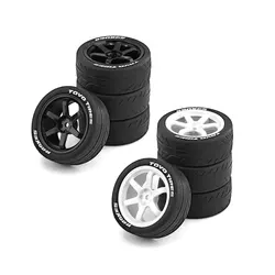 4pcs 68mm Rubber Tire Wheel Tyre 12mm Hex for Tamiya TT01 TT01E TT02 TT02B TA06 XV01 XV02 PTG-2 1/10 RC Racing Car Upgrade Parts