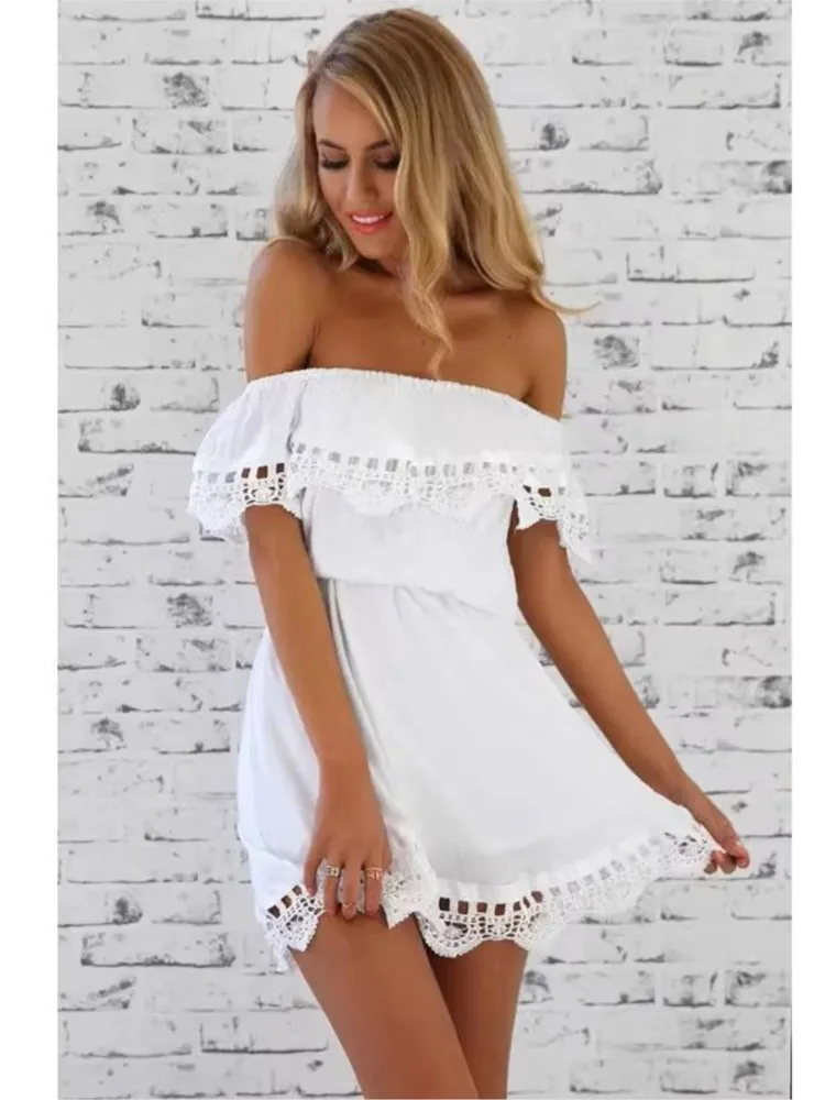 ชุดมินิเดรสแฟชั่นผู้หญิง ดีไซน์เซ็กซี่ แต่งระบาย ไหล่เดียว สไตล์ลำลอง เหมาะสำหรับงานปาร์ตี้ งานพรอม งานเลี้ยงกลางคืน งานสังสรรค์ หรืองานราตรี