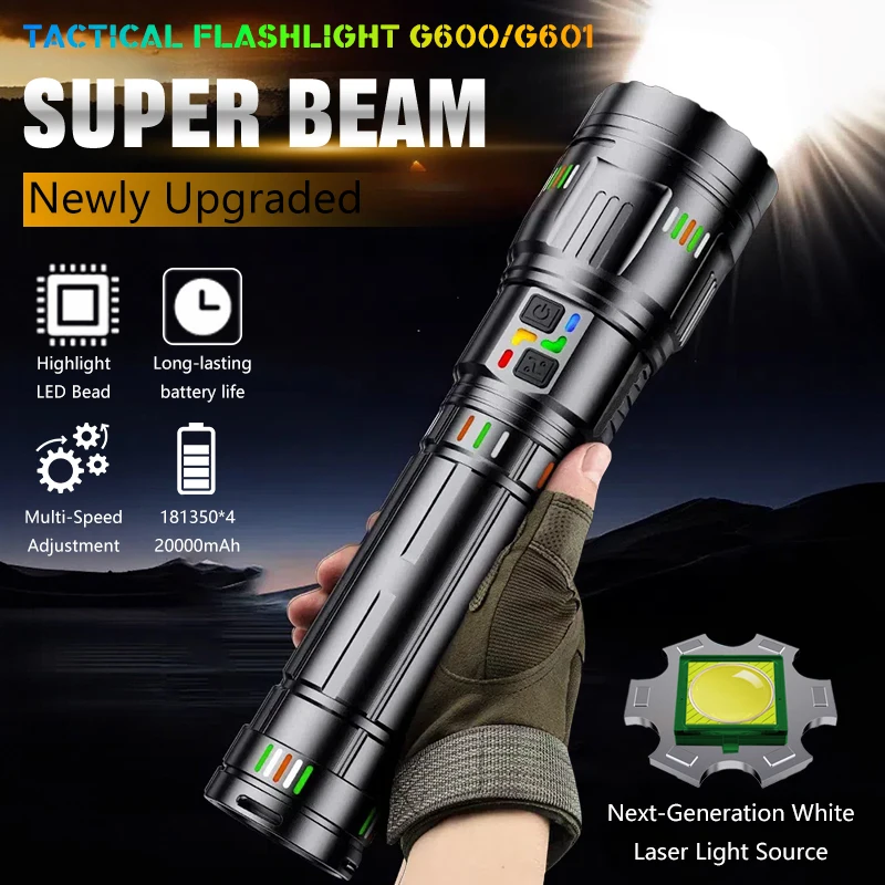 Long Distance Beam LED Spotlight Super Bright Adjustable Focus Rescue Operations Camping Hiking Night Work Portable Lighting