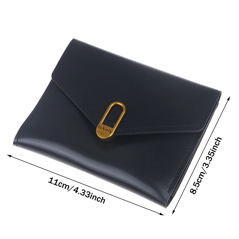 محفظة نسائية قصيرة بثلاثة أضعاف محفظة من البولي يوريثان متعددة فتحة للبطاقات حقيبة للبطاقات بدون محفظة للنساء