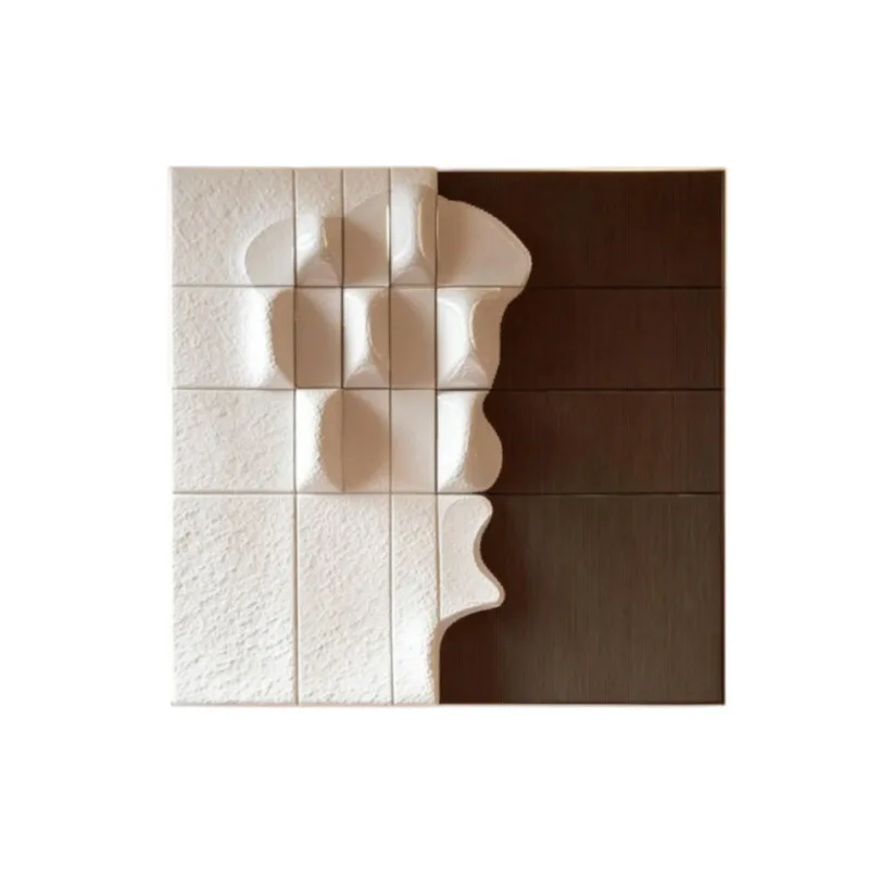 Two-color splicing face relief wall decoration living room background decoration wall modern abstract style decoration front