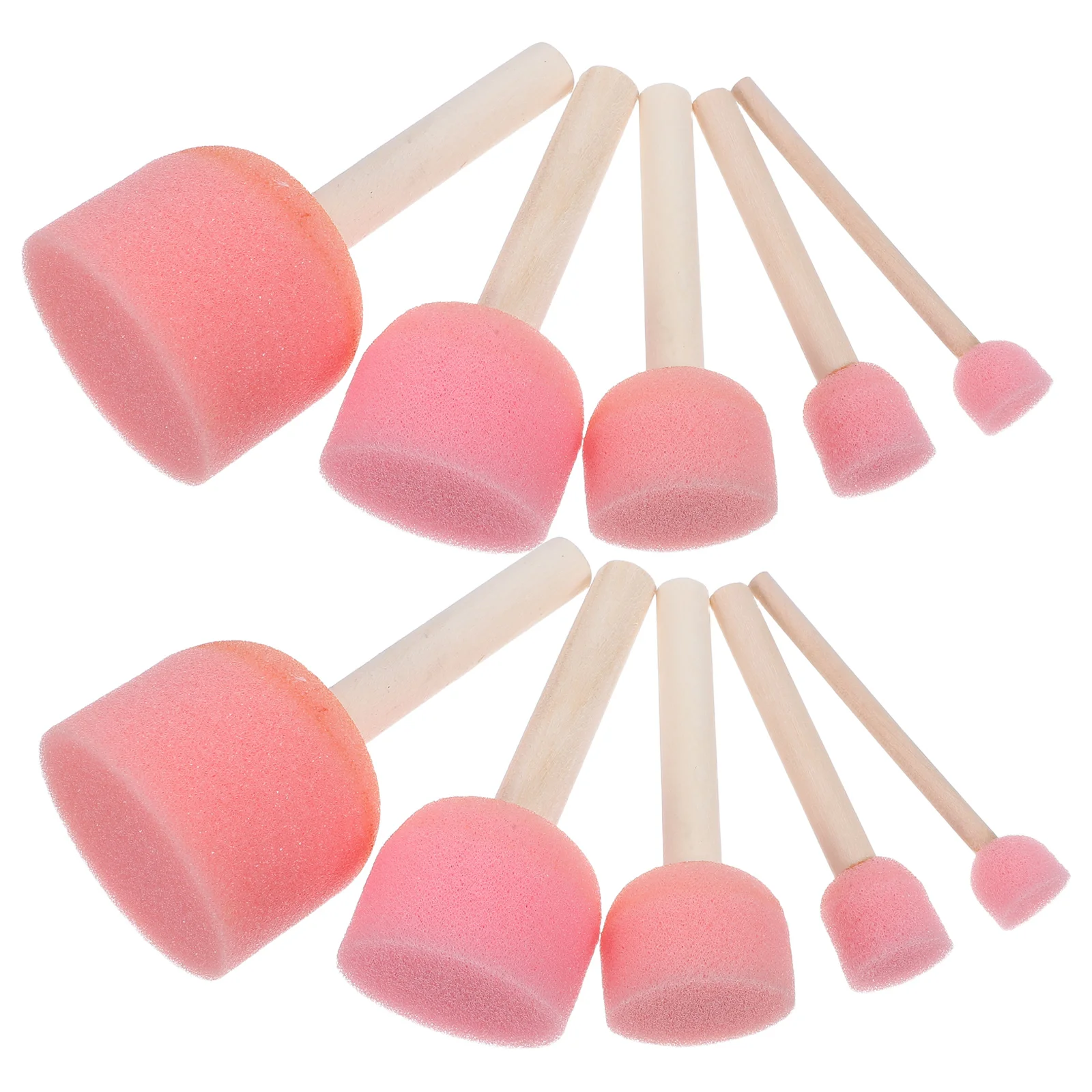 25Pcs Children Sponge Paintbrush Set Round Wood Handle Sponge Brushes Small Foam Paint Tools for Kids Craft Painting Drawing