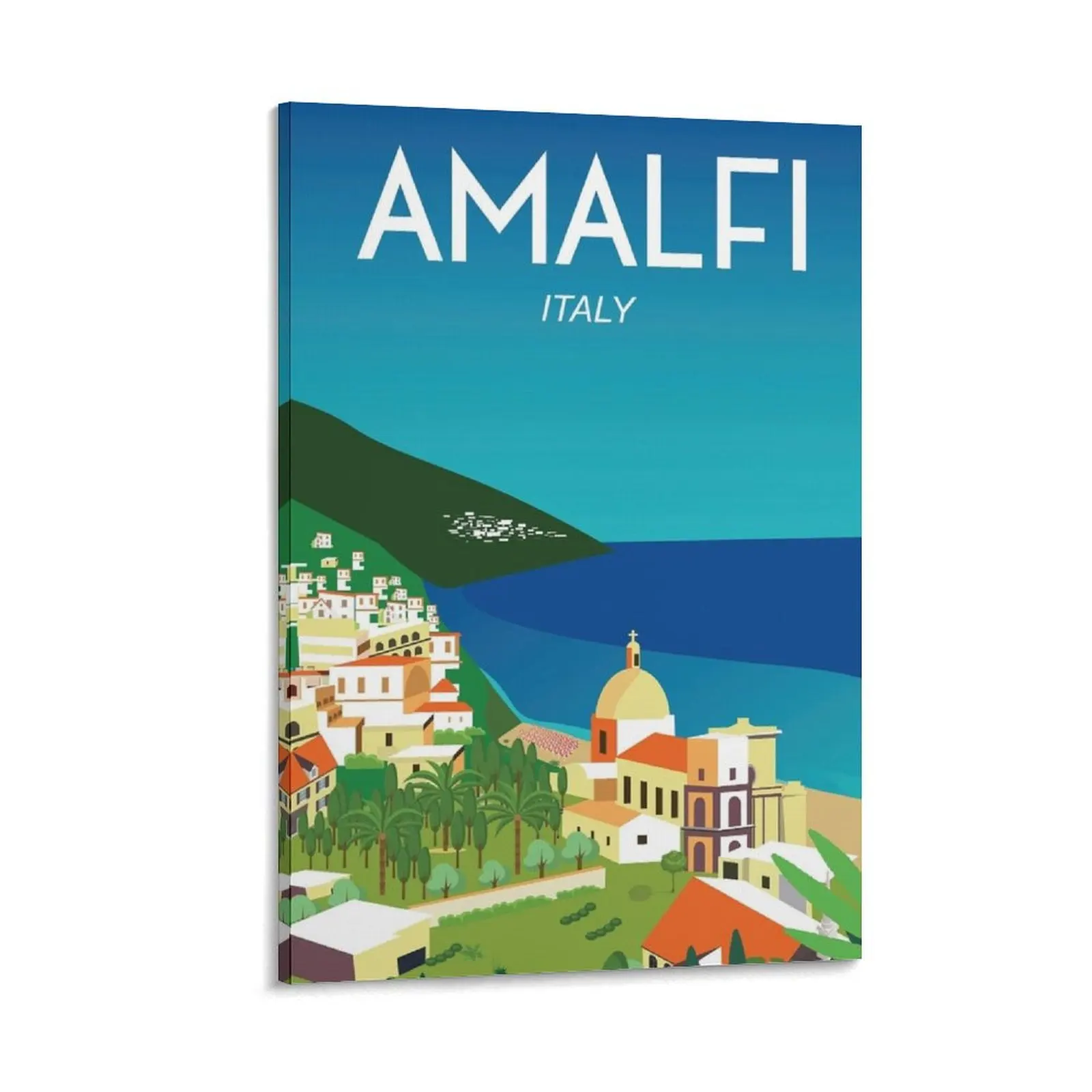 

Amalfi Italy Vintage travel poster landscape Canvas Painting vintage home decor house decoration home decoration luxury