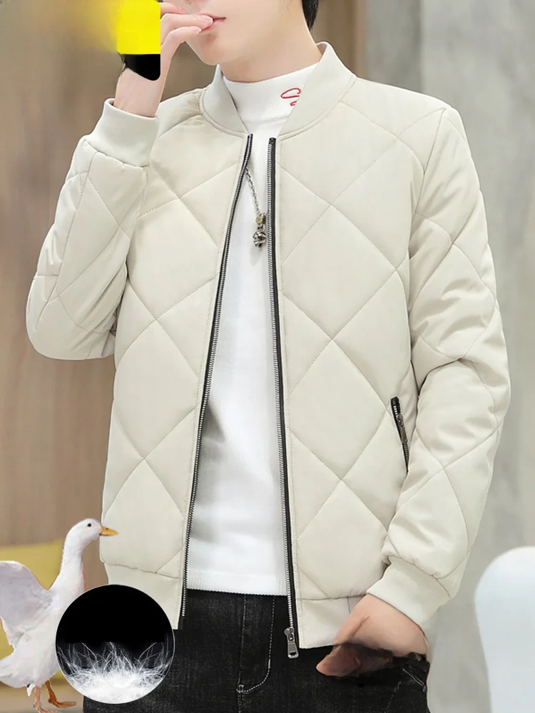 ملابس خارجية شتوية من القطن مبطنة من Thiened Fce للرجال خفيفة الوزن ومسامية وطويلة وياقة بيسبول معطف مكسيكي B... #2