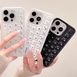 Simple English Letters Case Compatible for IPhone 16 11 15 12 13 14 Pro Max Luxury Stress Relief Entertainment 3D Keyboard Cover