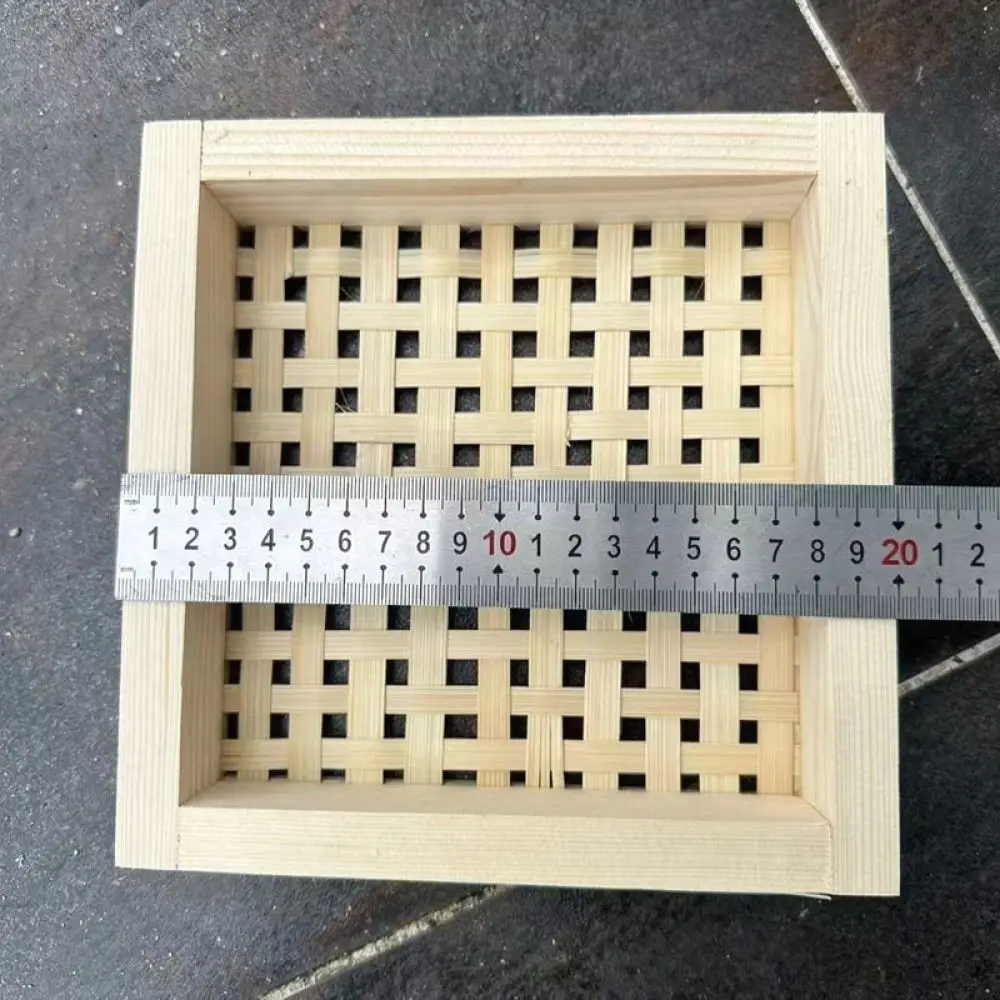 Traditional Bamboo Drying Basket Rectangular Food Sieve Tray Organic Handmade Wicker Container Rustic Kitchen Utensil