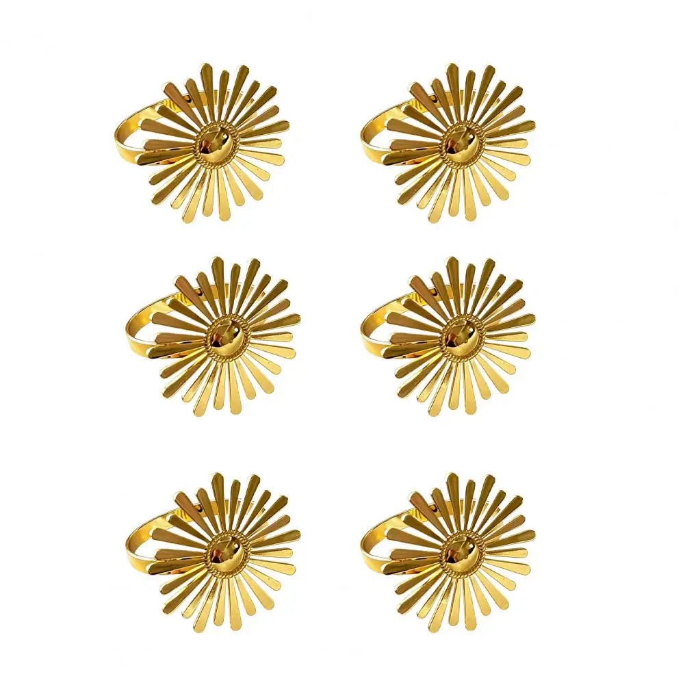Napkin Ring Set Metal Napkin Rings 6pcs Sunflower Napkin Rings Set Metal Sunflower Table Decor Decorative Holders for Wedding