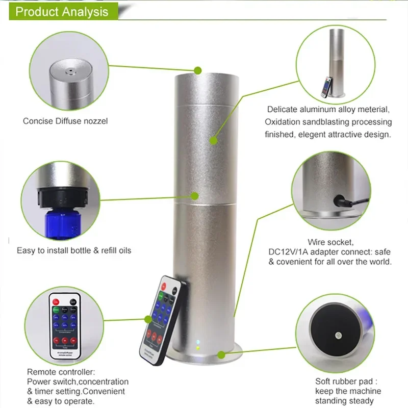 Difusor de aceites esenciales para aromaterapia, sistema de difusión de nebulización, difusor de fragancia, máquina de aroma para vestíbulo de Hotel, Spa y hogar