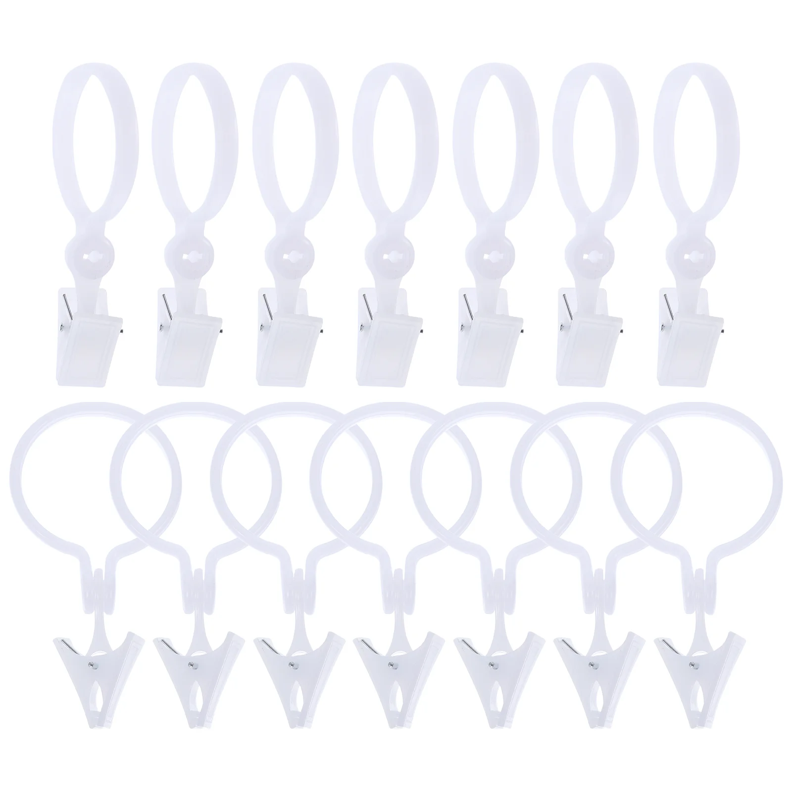 80 Pcs The Circle Shower Curtain Ring Clips Toddler Clamps Rod Plastic Drapery Rings