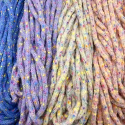 Colorful Fried Dough Twists Wool Hollow Ribbon 1cm Yarn Knitting Rope DIY Headband Clothing Accesso Sweater Hat Rope