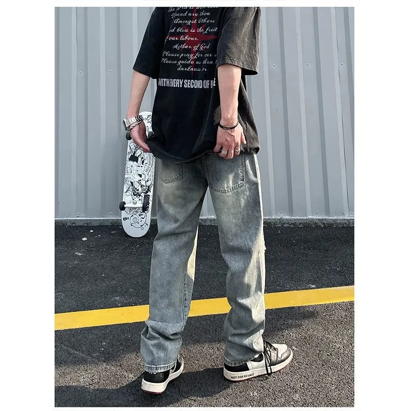 2022 Vintage Skinny Jeans Mannen Streetwear Vernietigd Ripped Jeans Homme Hip Hop Gebroken Potlood Biker Denim Broek Gat