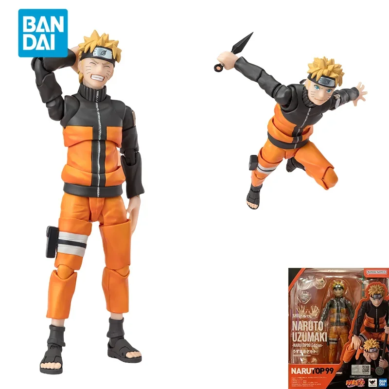 Entrega directa al contado Bandai Original Anime NARUTO modelo SHF NARUTOP 99 UZUMAKI figura de acción juguetes coleccionables para niños regalo