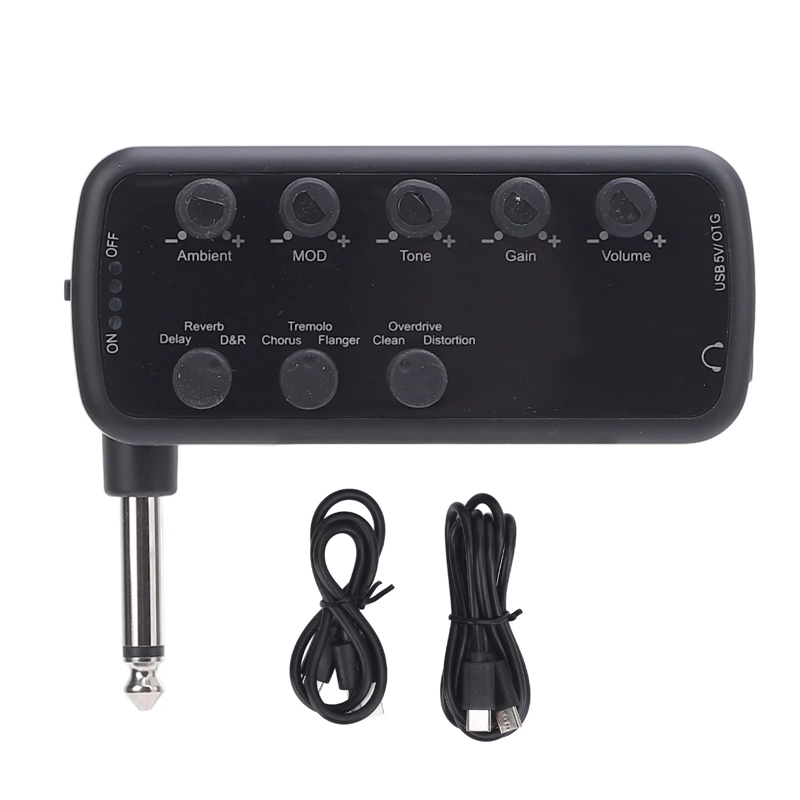 Electric Guitar Headphone Amplifier Acoustic Overload Distortion Timbre Delay Reverb Effect Chorus Tremolo USB Rechargeable