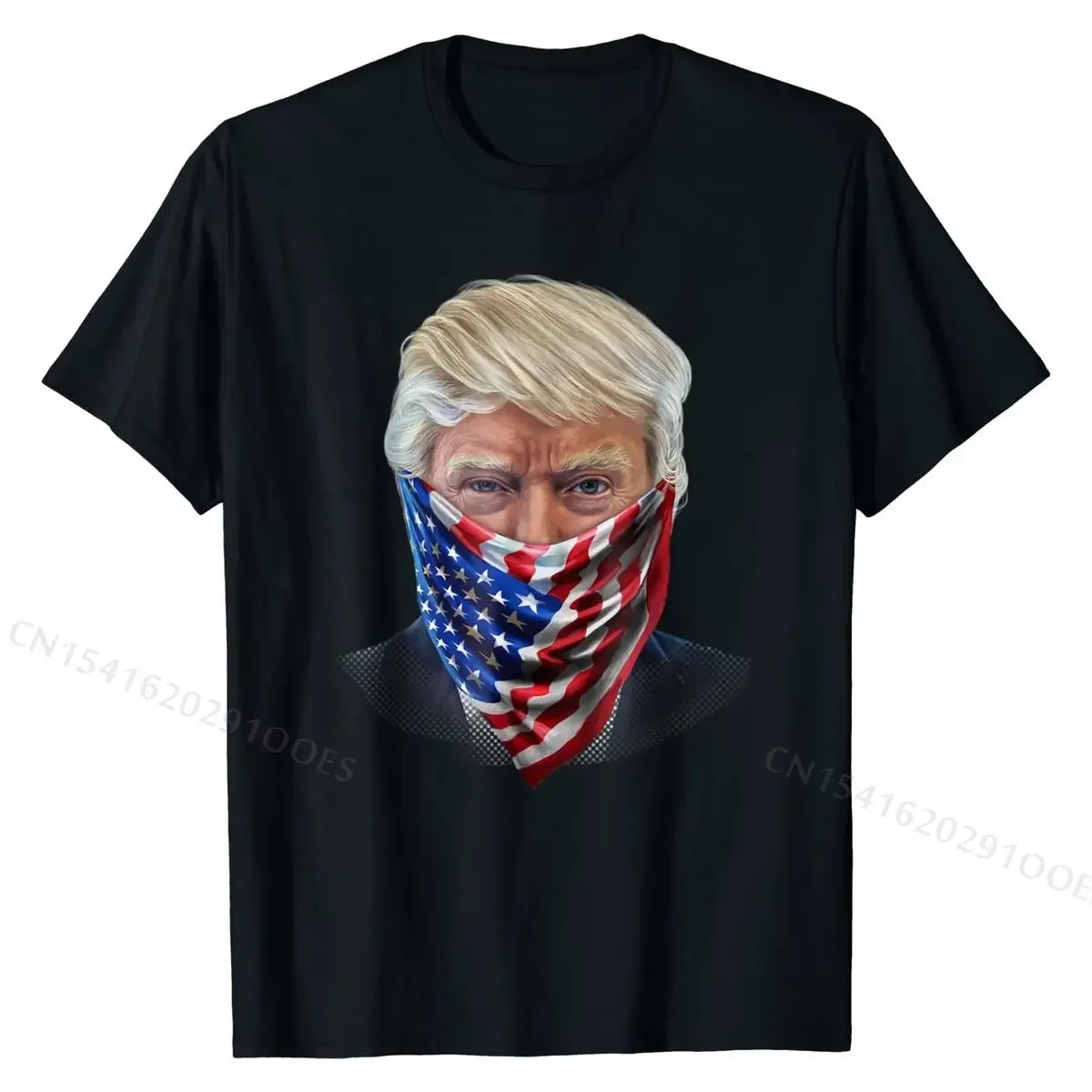 President Donald Trump in Flag of USA Bandana - T-Shirt Tops Tees Prevailing Hip hop Cotton Men's Tshirts Hip hop