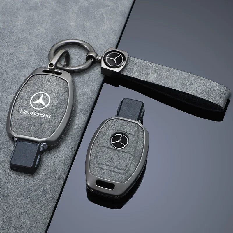 Car Key Case Cover Grey Shell Accessories For Mercedes Benz W204 W463 W176 W251 W205 A200 A260 A C R G Class GLA CLA GLK GLC CLS 4