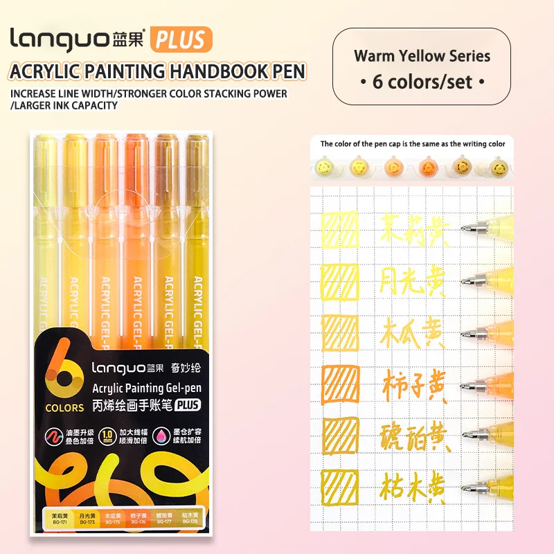 Languo 6/24/36/54/72/90 Farben Acrylmalstifte, Mehrfarbige Gelstifte, Neutralstifte für Schüler, Schreibmarker, Schreibwaren – Detail 31