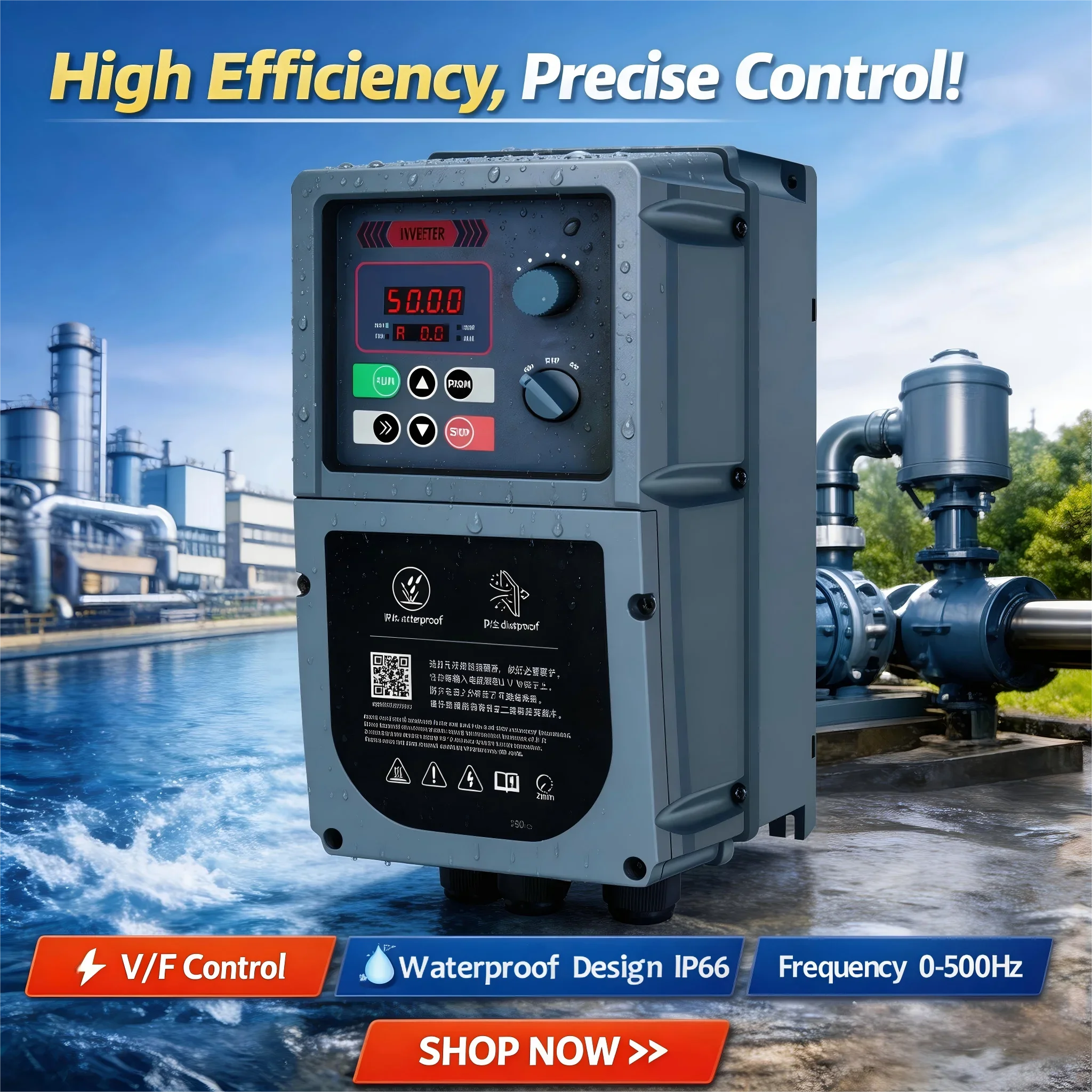 IP66 4kw VFD Variable Frequency Drive 220V Single Phase to 3 Phase Frequency Converters for Industrial & Water Pump