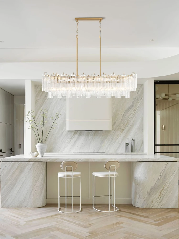 Elevate Your Dinning Room With Our French Series Glass Art E14 LED Chandelier High-end Pendant Light Pink Clear Dimming Function