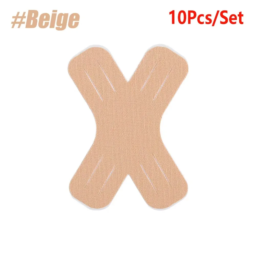 10Pcs/Set Waterproof Gym Kinesiology Tape Precut Muscle Protection At Joints X-Type Muscle Tape Relieve Muscle Soreness