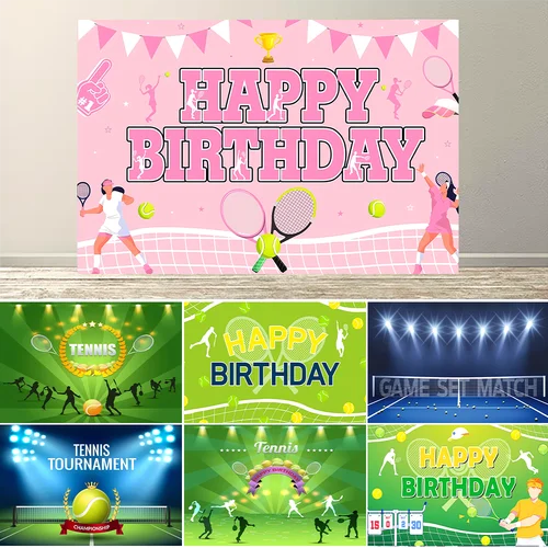 Fondo de fiesta temática de tenis escudo de tenis juego de campeonato de tenis fondo de torneo deportes decoración de fiesta de cumpleaños fotomatón